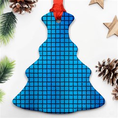 Seamless Blue Tiles Pattern Ornament (christmas Tree) 