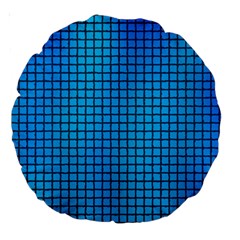 Seamless Blue Tiles Pattern Large 18  Premium Round Cushions