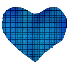 Seamless Blue Tiles Pattern Large 19  Premium Heart Shape Cushions