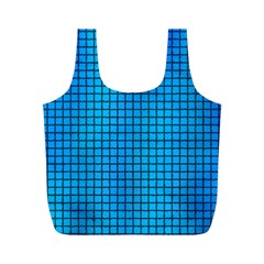 Seamless Blue Tiles Pattern Full Print Recycle Bags (m) 