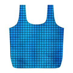 Seamless Blue Tiles Pattern Full Print Recycle Bags (l) 