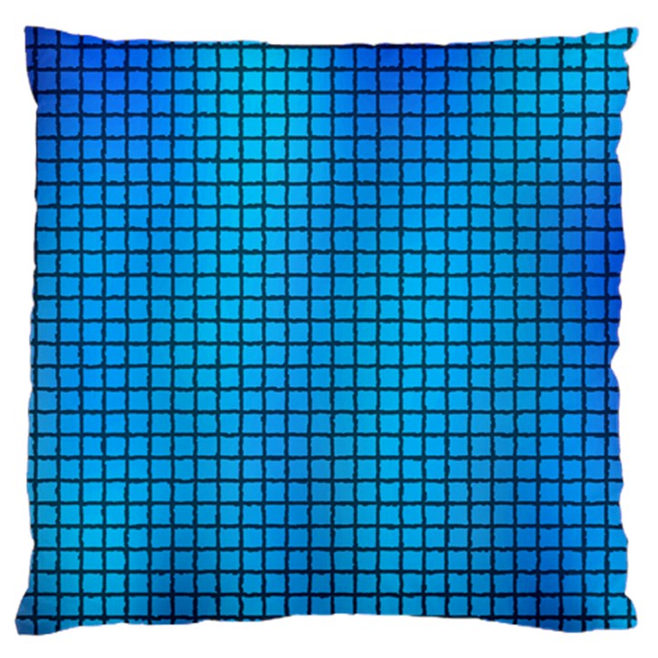 Seamless Blue Tiles Pattern Large Flano Cushion Case (Two Sides)