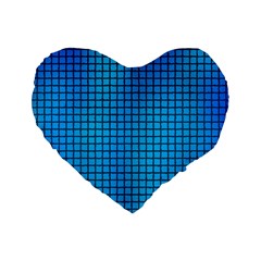 Seamless Blue Tiles Pattern Standard 16  Premium Flano Heart Shape Cushions