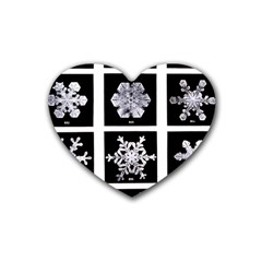 Snowflakes Exemplifies Emergence In A Physical System Rubber Coaster (heart)  by Amaryn4rt