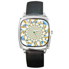 Tech Neon And Glow Backgrounds Psychedelic Art Psychedelic Art Square Metal Watch