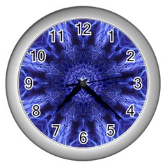 Tech Neon And Glow Backgrounds Psychedelic Art Wall Clocks (silver) 