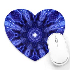 Tech Neon And Glow Backgrounds Psychedelic Art Heart Mousepads by Amaryn4rt