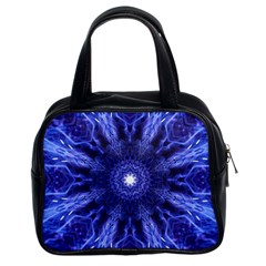 Tech Neon And Glow Backgrounds Psychedelic Art Classic Handbags (2 Sides)