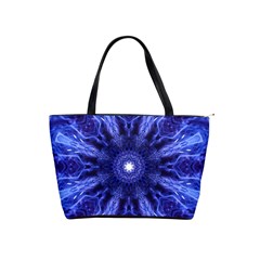 Tech Neon And Glow Backgrounds Psychedelic Art Shoulder Handbags by Amaryn4rt