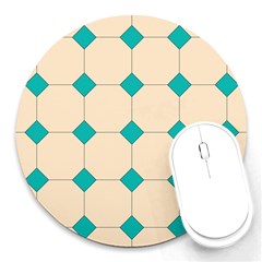 Tile Pattern Wallpaper Background Round Mousepads