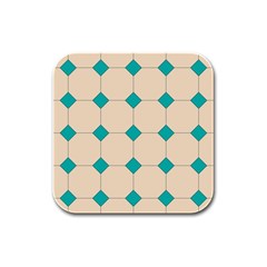 Tile Pattern Wallpaper Background Rubber Square Coaster (4 pack) 