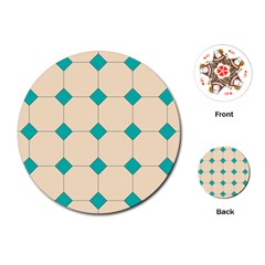 Tile Pattern Wallpaper Background Playing Cards (Round) 