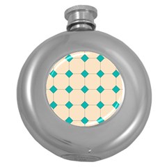 Tile Pattern Wallpaper Background Round Hip Flask (5 oz)