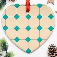 Tile Pattern Wallpaper Background Heart Ornament (two Sides)