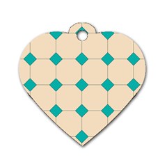 Tile Pattern Wallpaper Background Dog Tag Heart (One Side)