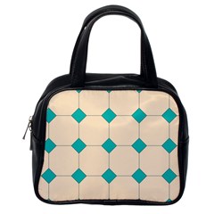 Tile Pattern Wallpaper Background Classic Handbags (One Side)