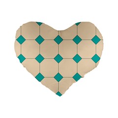 Tile Pattern Wallpaper Background Standard 16  Premium Heart Shape Cushions