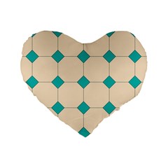 Tile Pattern Wallpaper Background Standard 16  Premium Flano Heart Shape Cushions