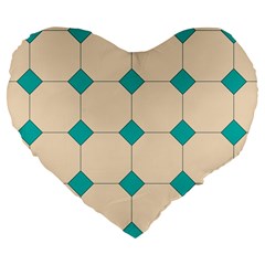 Tile Pattern Wallpaper Background Large 19  Premium Flano Heart Shape Cushions