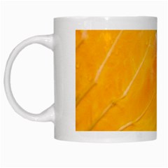 Wet Yellow And Green Leaves Abstract Pattern White Mugs by Amaryn4rt