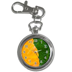 Wet Yellow And Green Leaves Abstract Pattern Key Chain Watches by Amaryn4rt