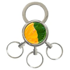 Wet Yellow And Green Leaves Abstract Pattern 3-ring Key Chains by Amaryn4rt