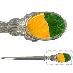 Wet Yellow And Green Leaves Abstract Pattern Letter Openers by Amaryn4rt