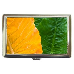 Wet Yellow And Green Leaves Abstract Pattern Cigarette Money Cases by Amaryn4rt