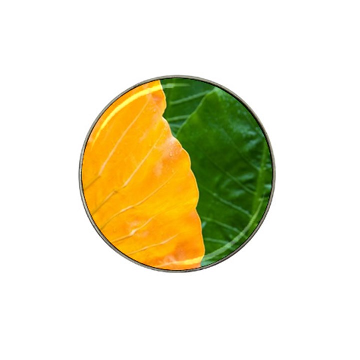 Wet Yellow And Green Leaves Abstract Pattern Hat Clip Ball Marker