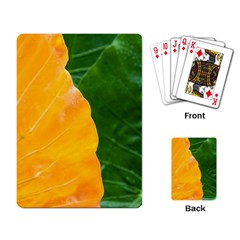 Wet Yellow And Green Leaves Abstract Pattern Playing Card by Amaryn4rt