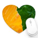 Wet Yellow And Green Leaves Abstract Pattern Heart Mousepads Front