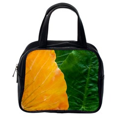 Wet Yellow And Green Leaves Abstract Pattern Classic Handbags (one Side) by Amaryn4rt