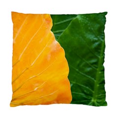 Wet Yellow And Green Leaves Abstract Pattern Standard Cushion Case (one Side) by Amaryn4rt