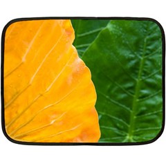 Wet Yellow And Green Leaves Abstract Pattern Fleece Blanket (mini) by Amaryn4rt