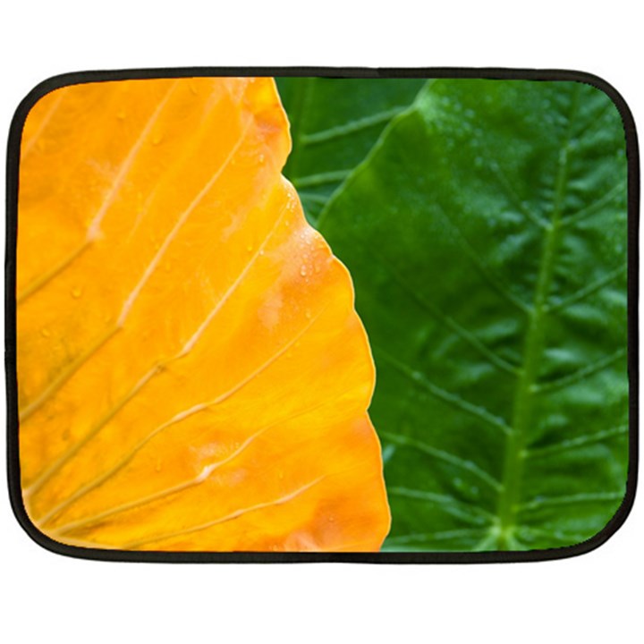 Wet Yellow And Green Leaves Abstract Pattern Fleece Blanket (Mini)