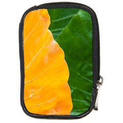 Wet Yellow And Green Leaves Abstract Pattern Compact Camera Cases by Amaryn4rt