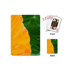 Wet Yellow And Green Leaves Abstract Pattern Playing Cards (mini)  by Amaryn4rt