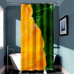 Wet Yellow And Green Leaves Abstract Pattern Shower Curtain 36  X 72  (stall)  by Amaryn4rt