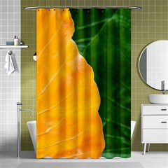 Wet Yellow And Green Leaves Abstract Pattern Shower Curtain 48  X 72  (small)  by Amaryn4rt