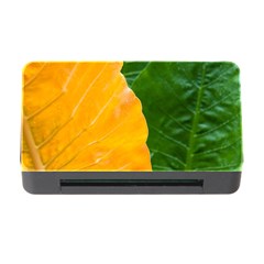 Wet Yellow And Green Leaves Abstract Pattern Memory Card Reader With Cf by Amaryn4rt