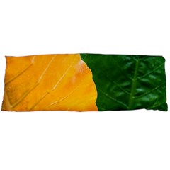 Wet Yellow And Green Leaves Abstract Pattern Body Pillow Case (dakimakura) by Amaryn4rt