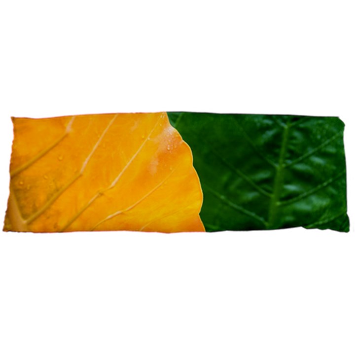 Wet Yellow And Green Leaves Abstract Pattern Body Pillow Case Dakimakura (Two Sides)