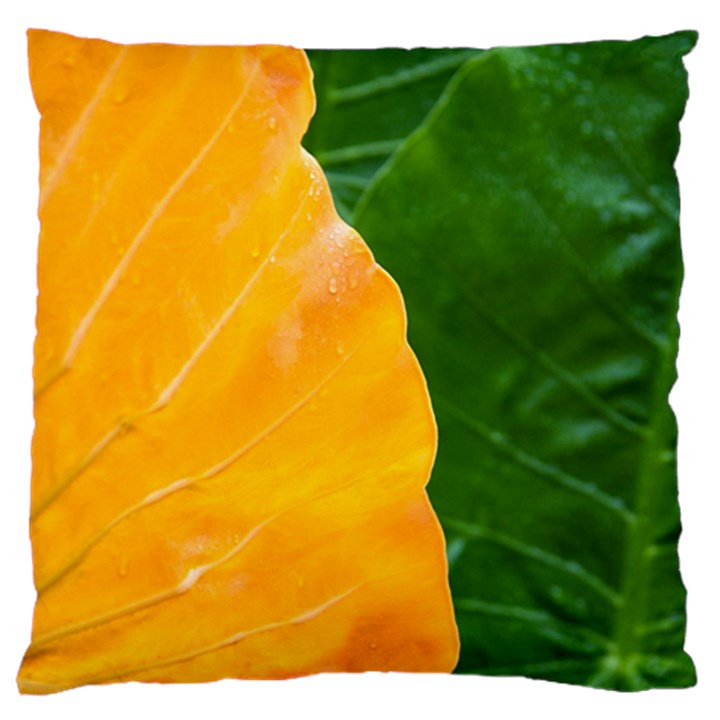 Wet Yellow And Green Leaves Abstract Pattern Large Cushion Case (One Side)