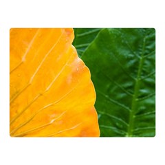 Wet Yellow And Green Leaves Abstract Pattern Double Sided Flano Blanket (mini)  by Amaryn4rt