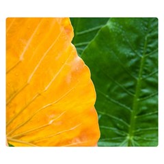 Wet Yellow And Green Leaves Abstract Pattern Double Sided Flano Blanket (small)  by Amaryn4rt