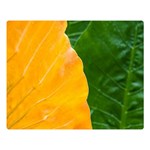 Wet Yellow And Green Leaves Abstract Pattern Double Sided Flano Blanket (Large)  80 x60  Blanket Front