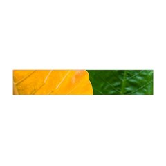 Wet Yellow And Green Leaves Abstract Pattern Flano Scarf (mini)