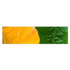 Wet Yellow And Green Leaves Abstract Pattern Satin Scarf (oblong)