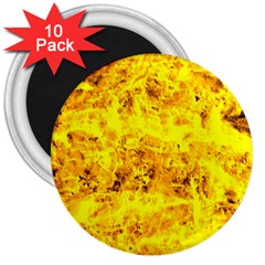 Yellow Abstract Background 3  Magnets (10 Pack) 