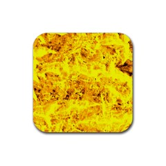 Yellow Abstract Background Rubber Coaster (square) 